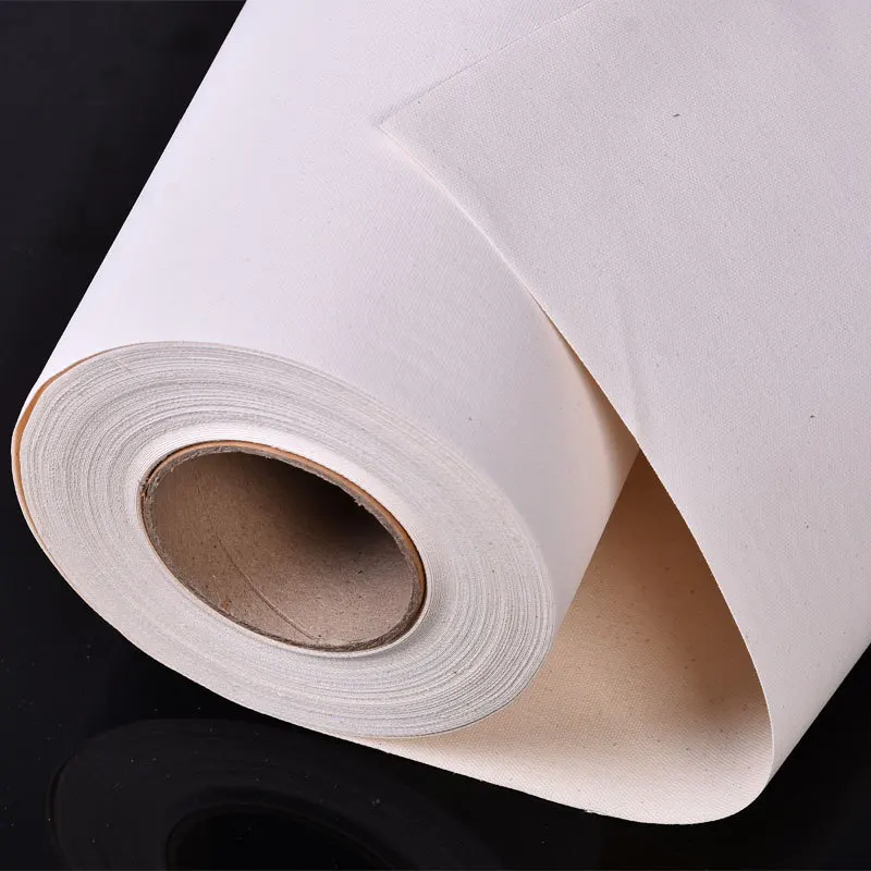 الشركة المصنعة 380 جرام سطح غير لامع مقاوم للماء 100% قطن لفة قماش نافثة للحبر 18 متر لكل لفة #4
