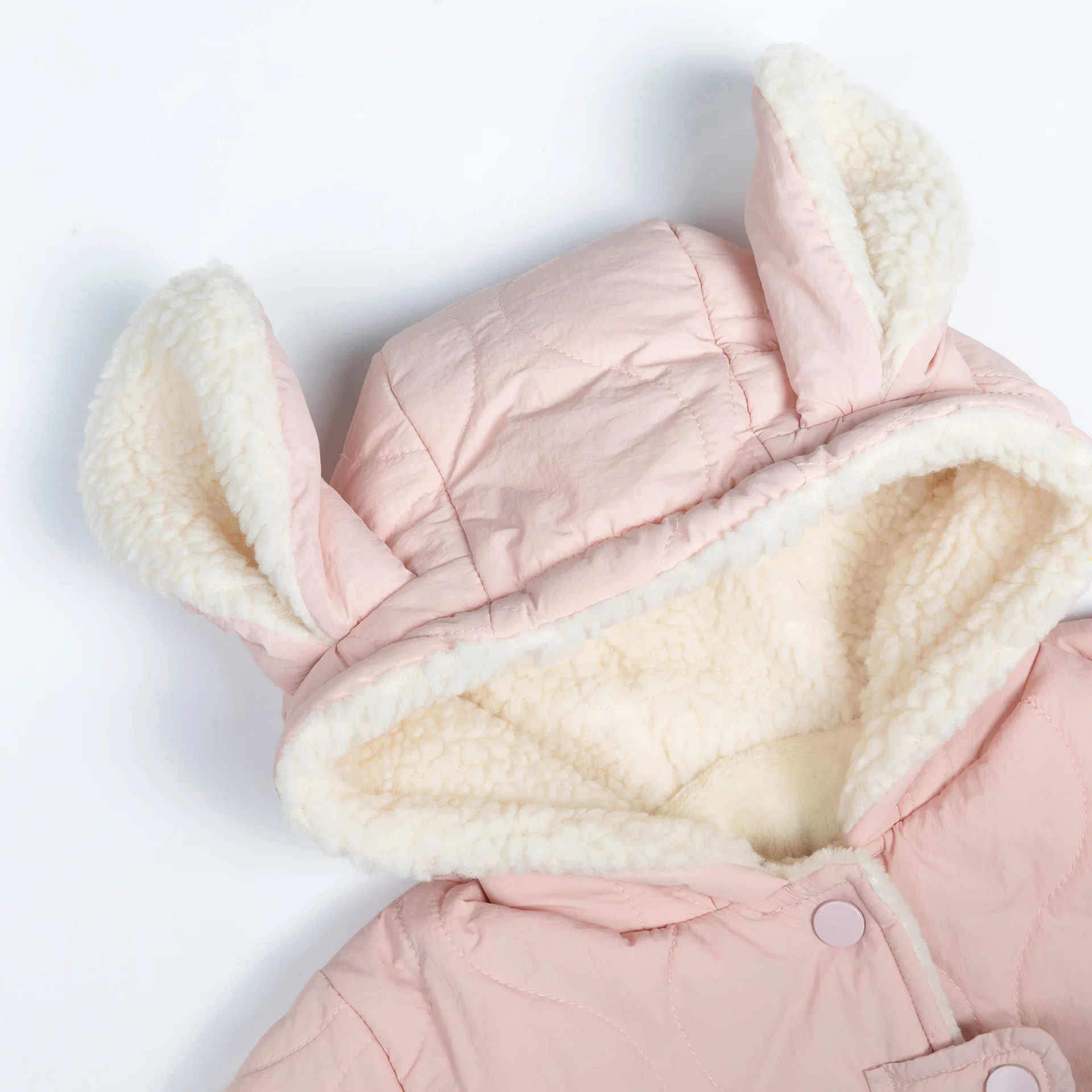 WT22302 وصل حديثًا على الطراز الكوري سترة أطفال سميكة مبطنة بالصوف للخريف/الشتاء بقلنسوة لطيفة وعصرية الأكثر مبيعًا