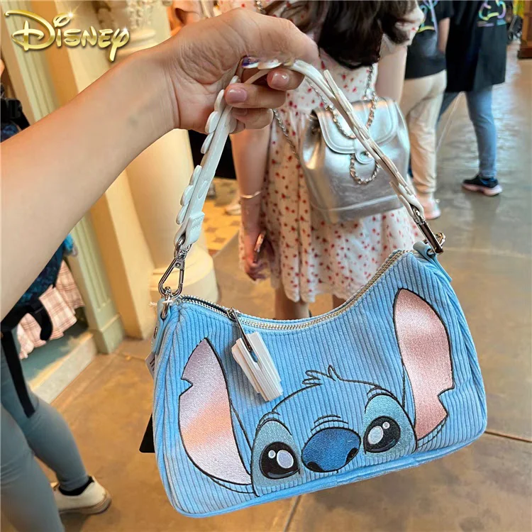 New Stitch Loungefly Flower Duckling Embroidery Personalized Versatile Cowboy Underarm Bag Single Shoulder Bag Crossbody Bag Gif