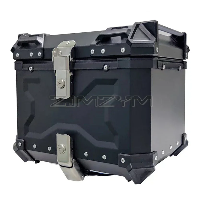 Motorcycle Rear Top Case Moto Luggage Storage Tail Box Waterproof Motorcycle Aluminum Trunk Key Lock Tool box 45L/55L/65L