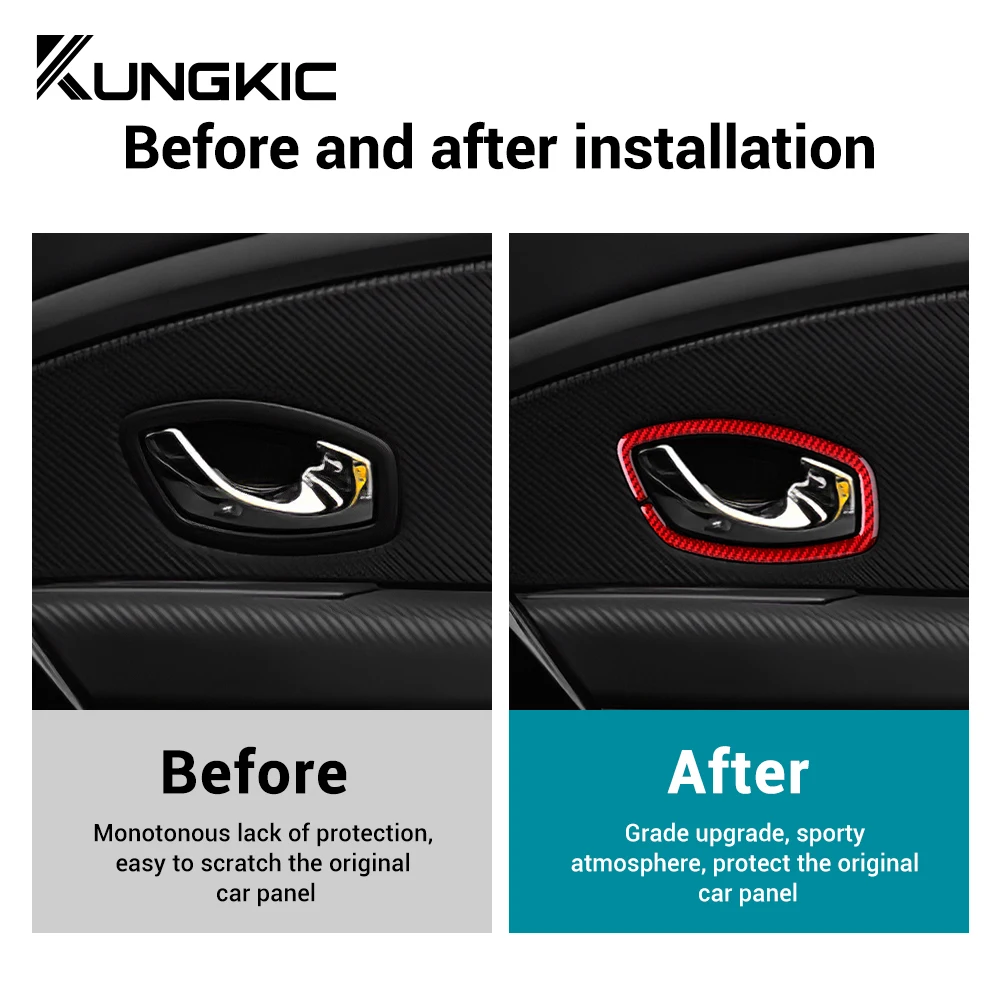 Real Soft Carbon Fiber Sticker For Renault Megane 2009 2010 2011 2012 2013 2014 2015 LHD RHD Inner Door Handle Interior Trim
