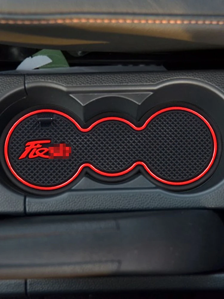 8Pcs Car Anti-Slip Dust Protection Gate Slot Pads Anti-Slip Gate Slot Cup Mat Car Interior Accessories for Ford Fiesta 2009-2014