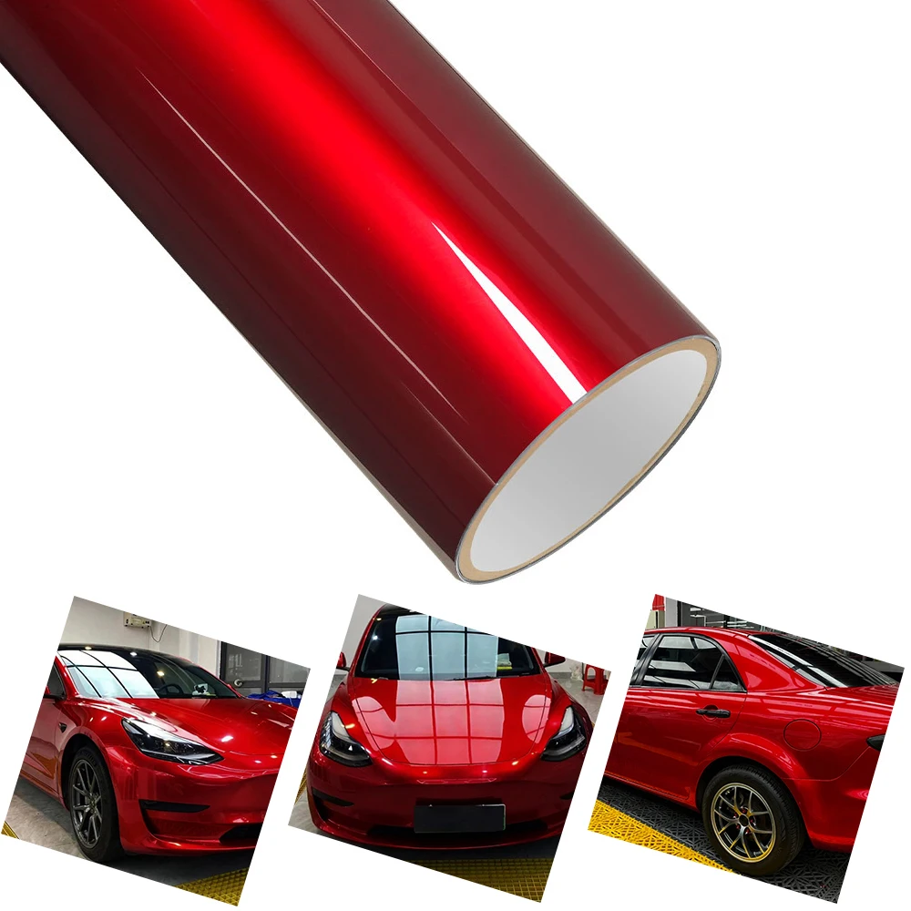 

Pink Soul Red Car Vinyl Film PET Car Wrapping Decal With Air Release Motorcycle Auto Interior Exterior DIY Decoration Sticker