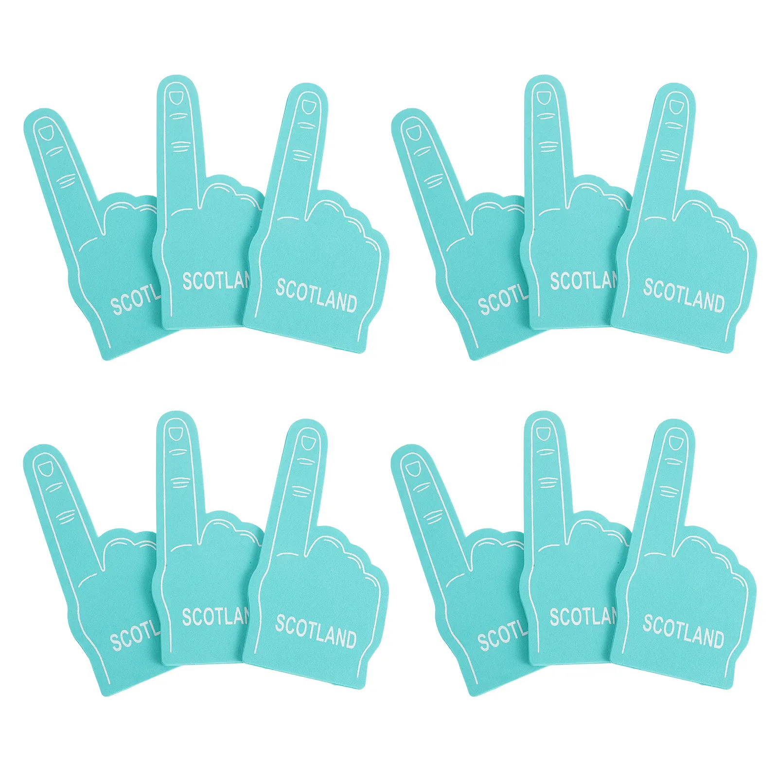 12pcs Light Blue EVA Foam Cheerleading Fingers – Team Spirit Props for Sports Fans, School Events & Parties
