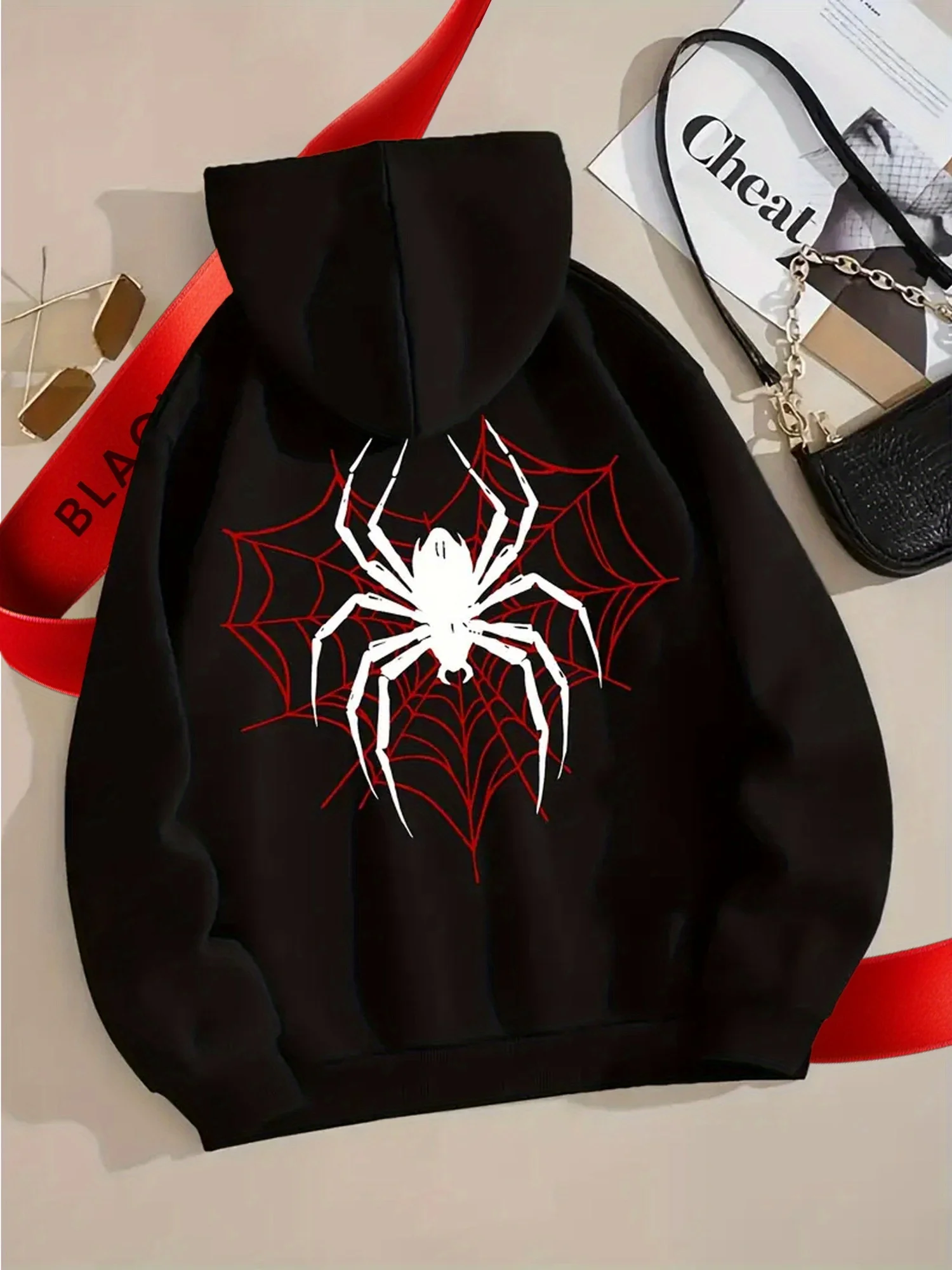 

Мужские и женские толстовки с графическим принтом «Паук», осенние и зимние толстовки из чистого хлопка, модные брендовые уличные спортивные тренировки