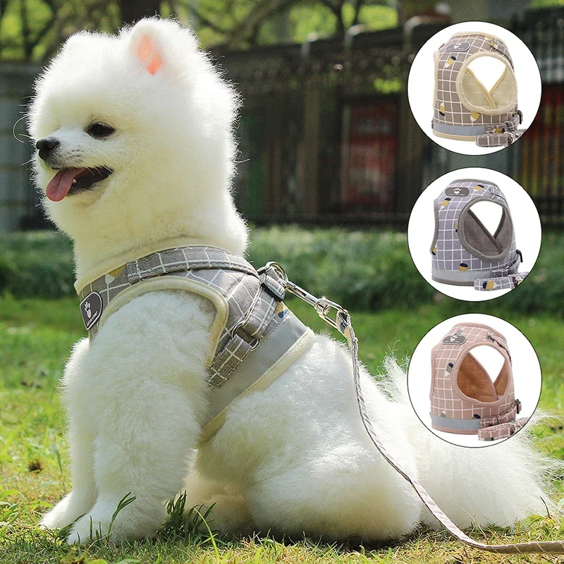 Breathable Cat Harness And Leash Escape Proof Pet Clothes Kitten Puppy Dogs Vest Adjustable Easy Control Reflective Cat Harness