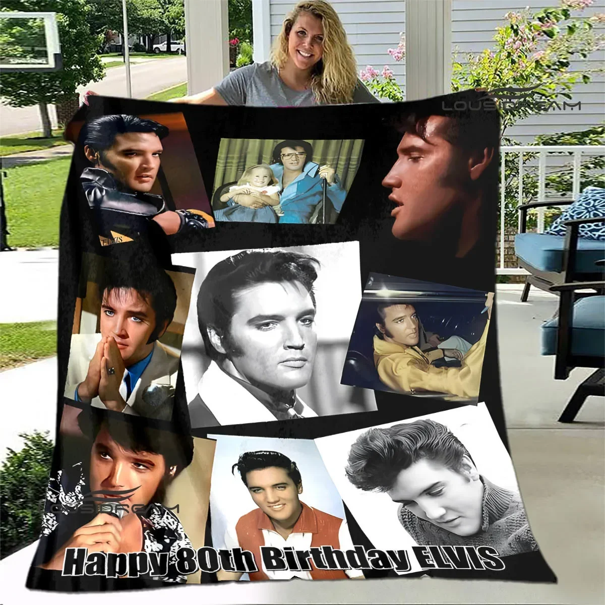 E-Elvis Presley Retro print blanket blankets for beds Picnic blankets Flange blanket Soft and comfortable blanket birthday gift