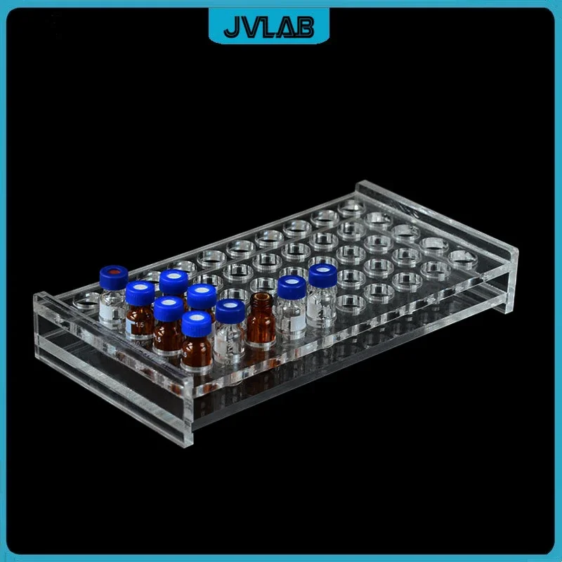 Plexiglass Rack For Chromatography Vial 1.5 ml Plexiglass Stand Place 50 Vials Analytical Sample Bottle Holder Aperture 12.5 mm