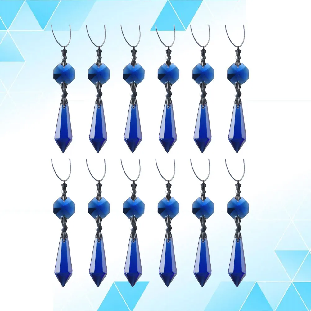

12 pcs Crystal Pendant Colored Beads Chain Ornament Portable Window Door Decoration Wedding Party Costume Hanging Bead Curtain