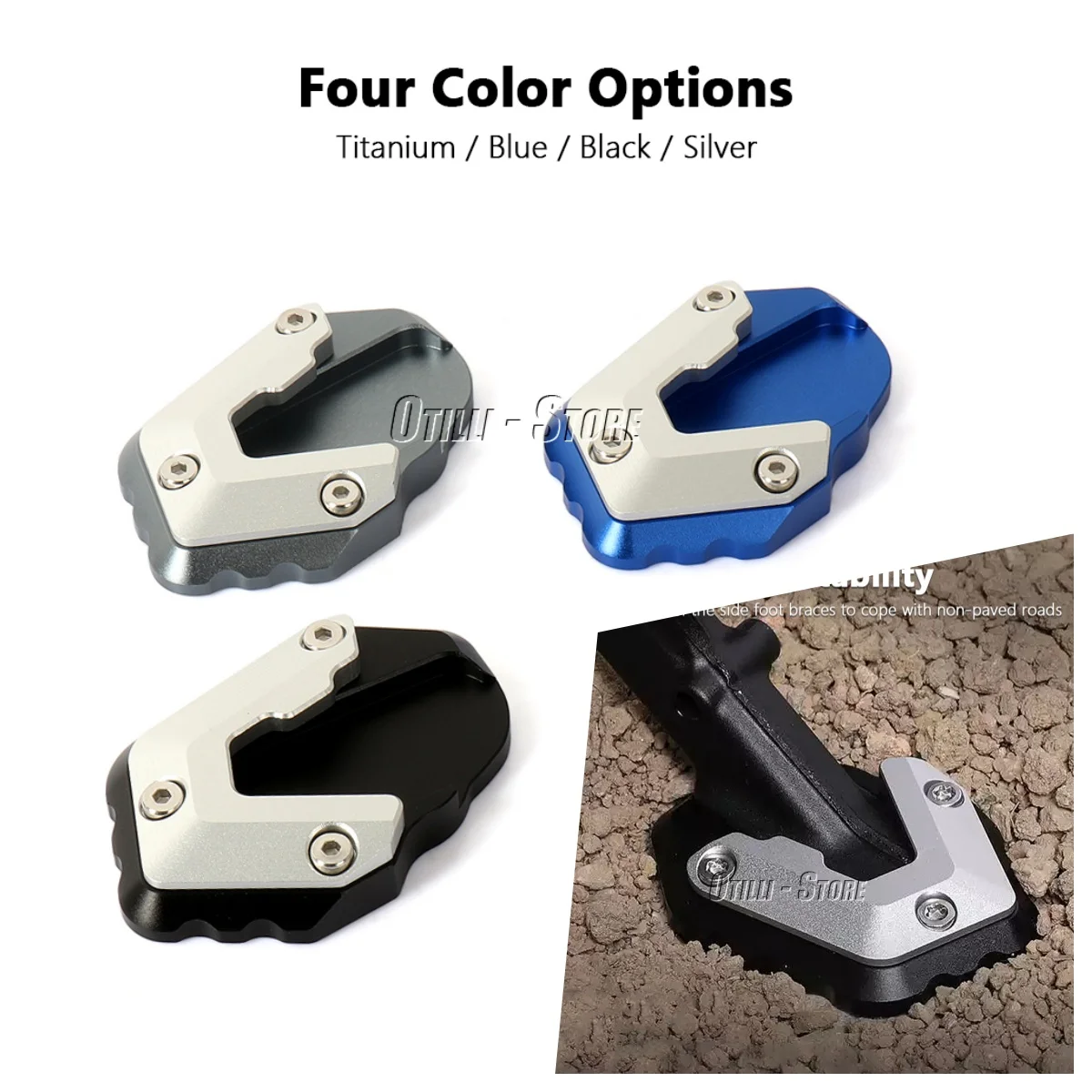 

For BMW R1300GS R1300 GS r1300gs 2023 Motorcycle Aluminum Kickstand Extender Foot Side Stand Extension Anti-skid Enlarged Base