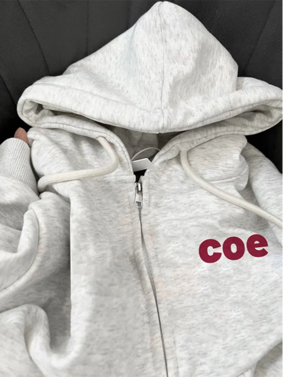 

Men's Hooded Thiened Fce Cardigan Sweatirt Autumn Winter Outerwear Casual Trendy Brand Label Removed Tailend Batch