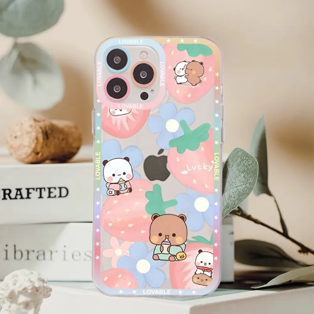 BuBu DuDu Cartoon Phone Case For iPhone 15 14 13 12 11 Pro Max 14 13 12 Pro Mini Transparent Case