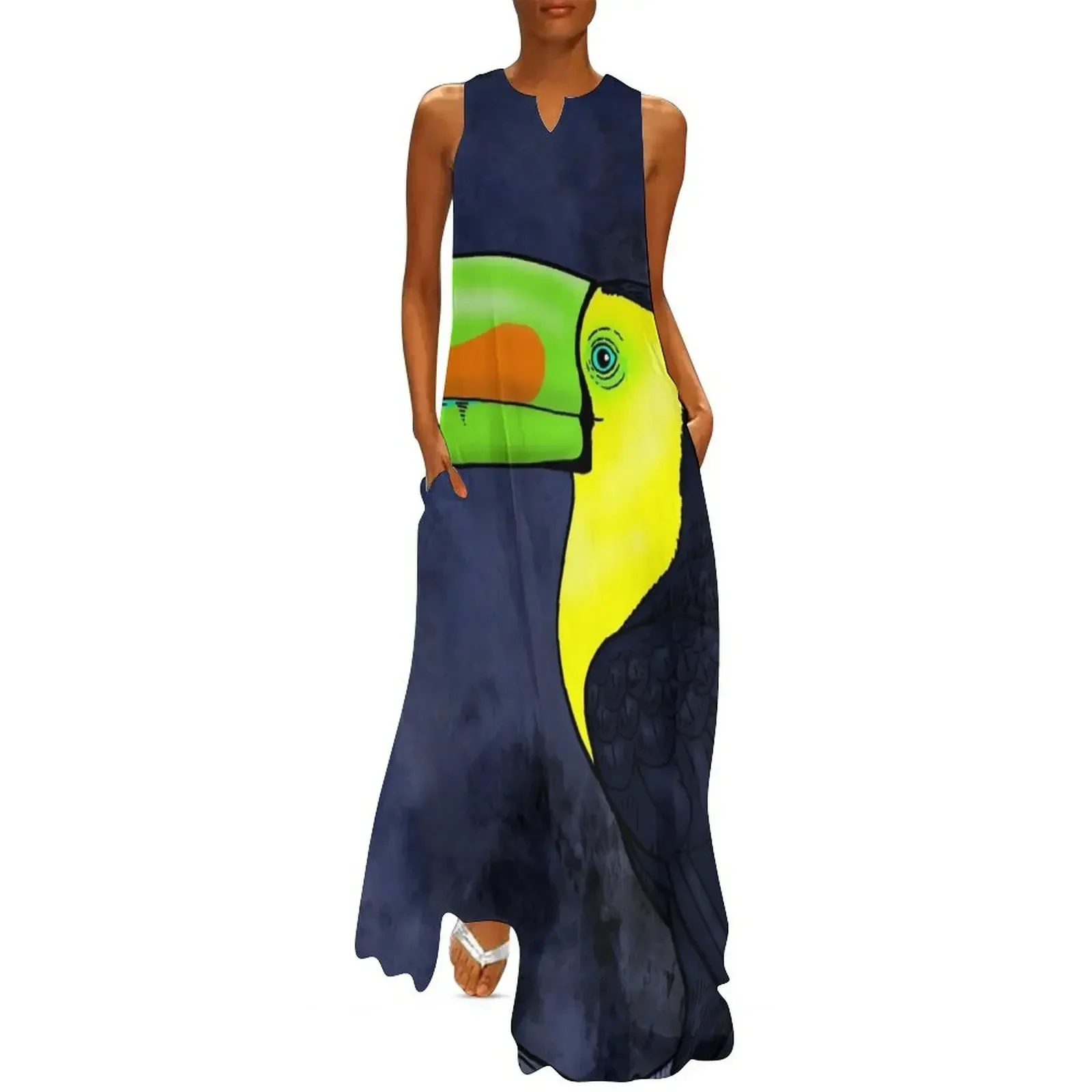 

Neon Toucan Long Dress loose summer dress summer dresses women 2025 purple dress Beachwear