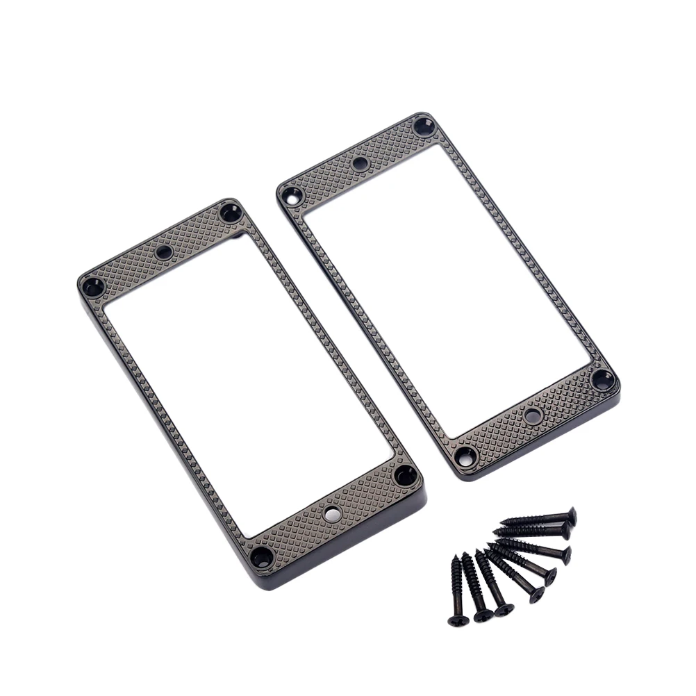 

2pcs Black Electric Pickup Frame Metal Humbucker Mounting Ring Replacement Accessory For Guitar Parts Flat Base Gb301E Fit