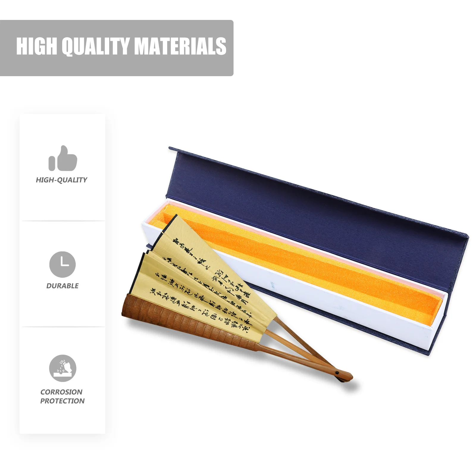 Fan Box Chinese Theme Decorative Tassel Case Decorate Folding Storage Holder Linen Beautiful Exquisite Container