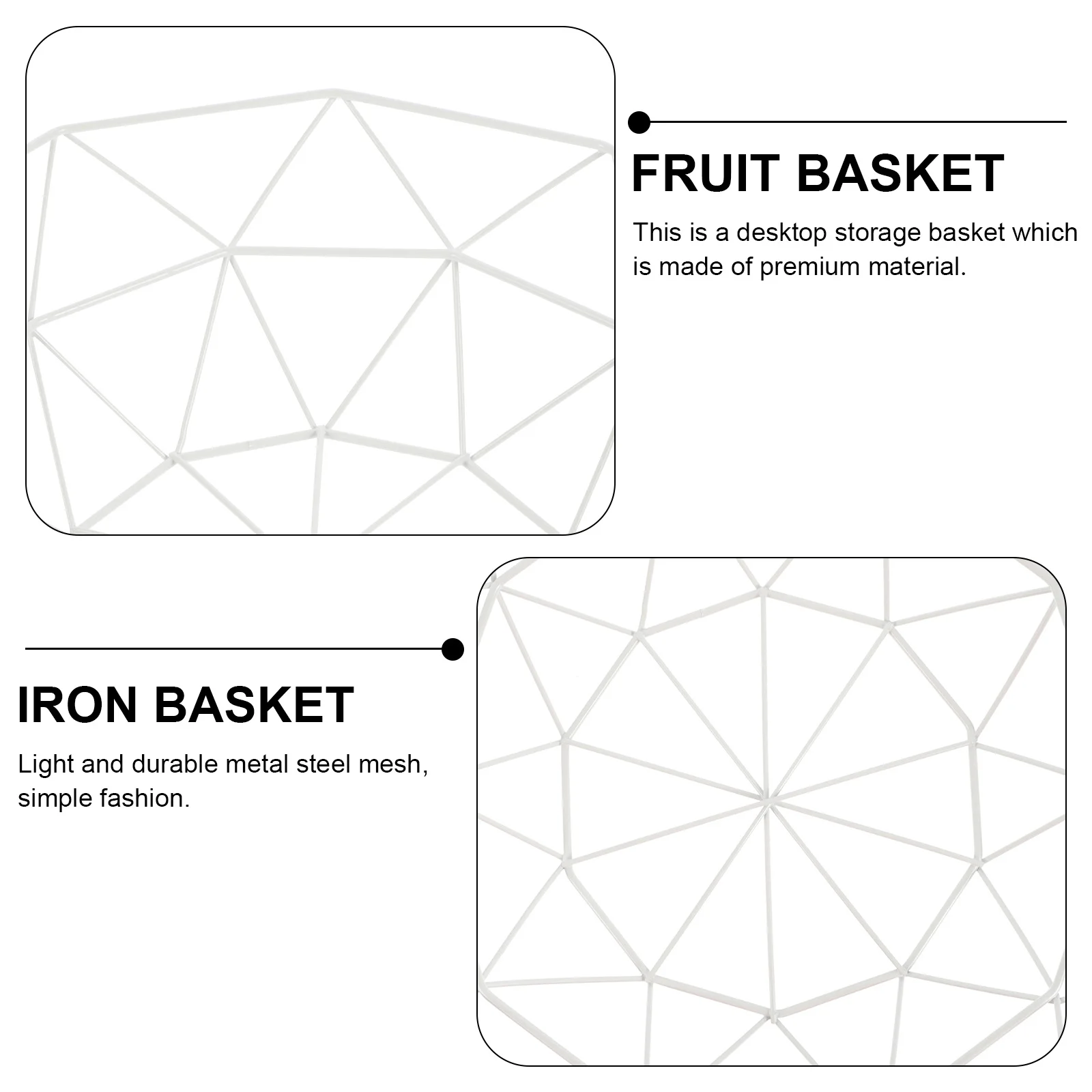 

Hollow Basket Modern Iron Art Fruit Container Reusable and Easy to Wash for Home Snacks and Candies Fruit Basket