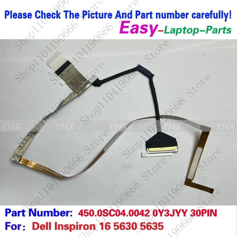 

Новый BT для Dell Inspiron 16 5630 5635 ЖК-кабель Экран 450.0SC04.0042 0Y3JYY 30PIN.