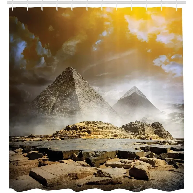 

FWM05Egyptian Pyramid Art, водонепроницаемая тканевая занавеска для душа, украшение для ванной комнаты, 6Hn $