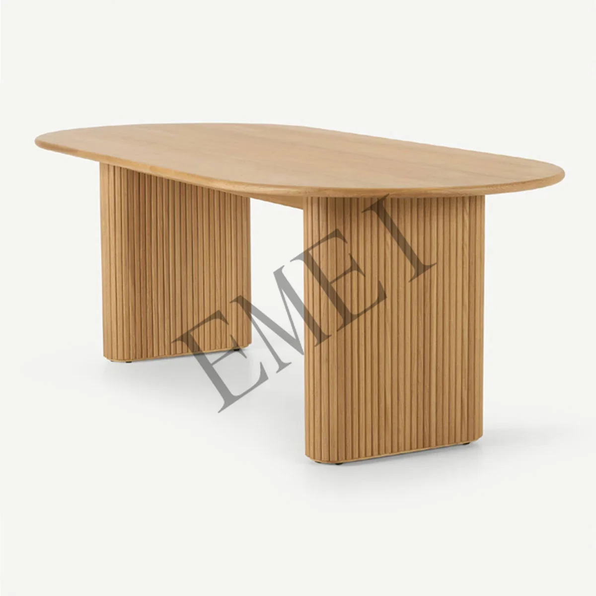 Luxury Design Dining Table Restaurant Furniture 6-8 Seater Solid Natural Oak