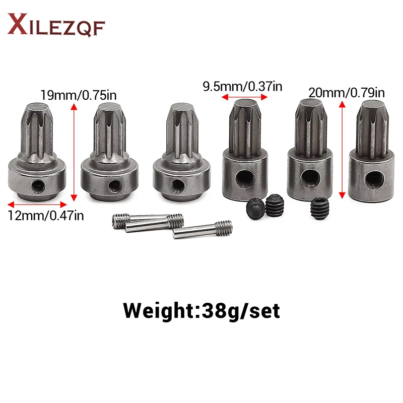 XILEZQF Steel Drive Hub Set Front Rear Center Upgrade for Traxxas Slash 4X4 VXL Rustler Stampede XO-1 RC Car Upgrade Parts