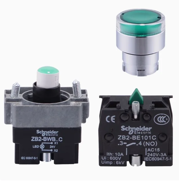 Original XB2BW Self-Resetting Button Switch with Light 24V 220V