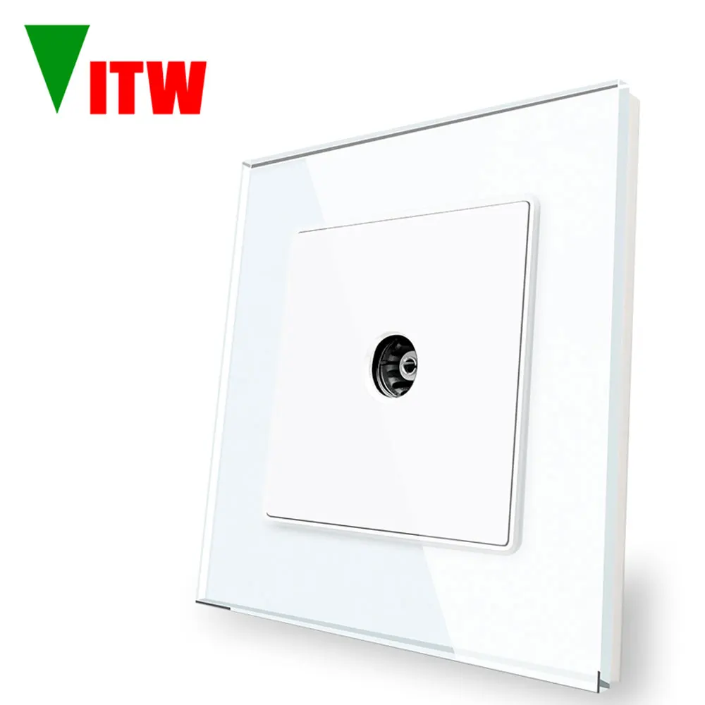 

Vitw 86*86 мм интерфейс замкнутого телевидения в немецком стиле, стеклянная панель, универсальный настенный кабель европейского стандарта, розетка для ТВ-порта