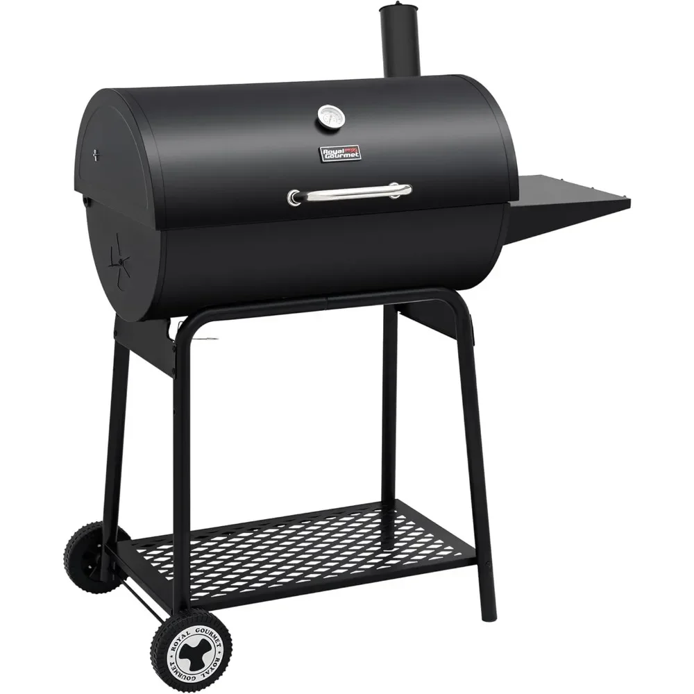 

30 Barrel Charcoal Grill with Side Table, 627 Square Inches, Outdoor Backyard, Patio and Parties