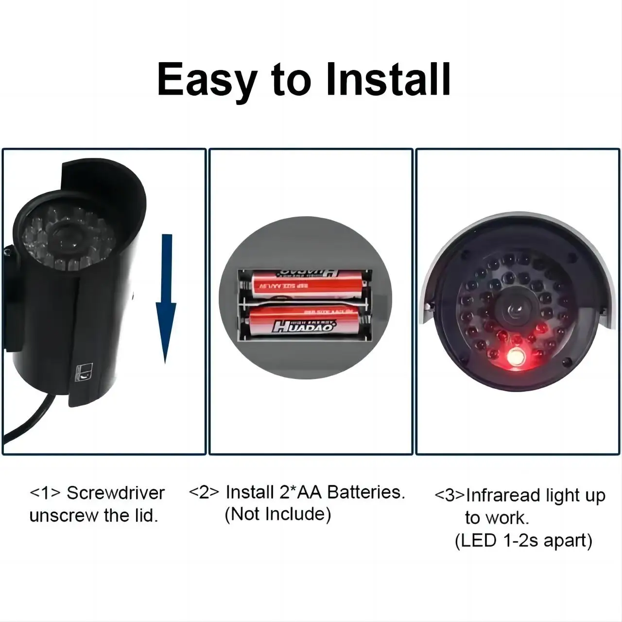 Simulation Security CCTV Cameras Indoor And Outdoor For Home And Office Monitoring Flashing LED Red Light Waterproof