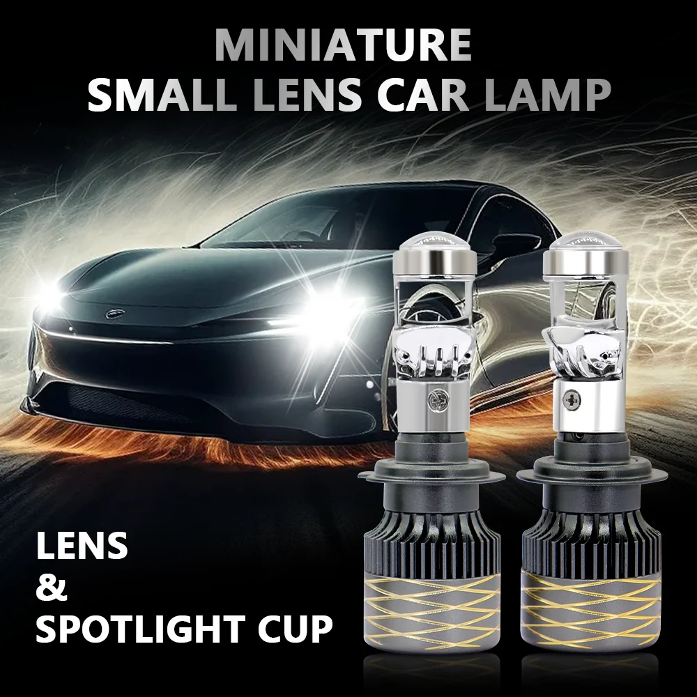 

H7 H4 H11 LED Projector Lens Headlight H8 9005 HB3 9006 HB4 Car Bulb 6000K Canbus Turbo High Power Mini Auto/Moto Lamp Mini Lens