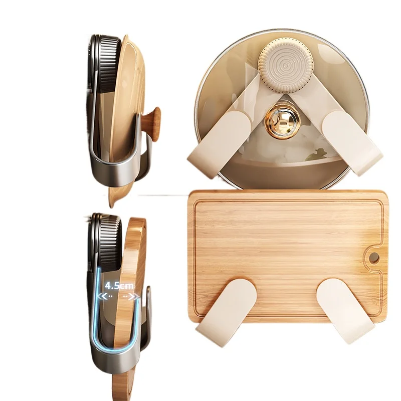 

Suction Cup Kitchen Shelf Pot Lid Rack Wall Non-punching Wall Hanging Pot Lid Rack Anvil Cutting Board Rack