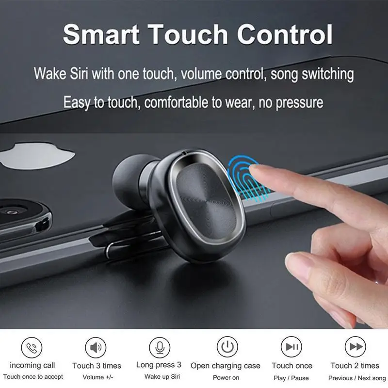 سماعات تيسدين بلوتوث مع شاشة رقمية واللمس ، الأذن المزدوجة ، الرياضة ، TWS5.0