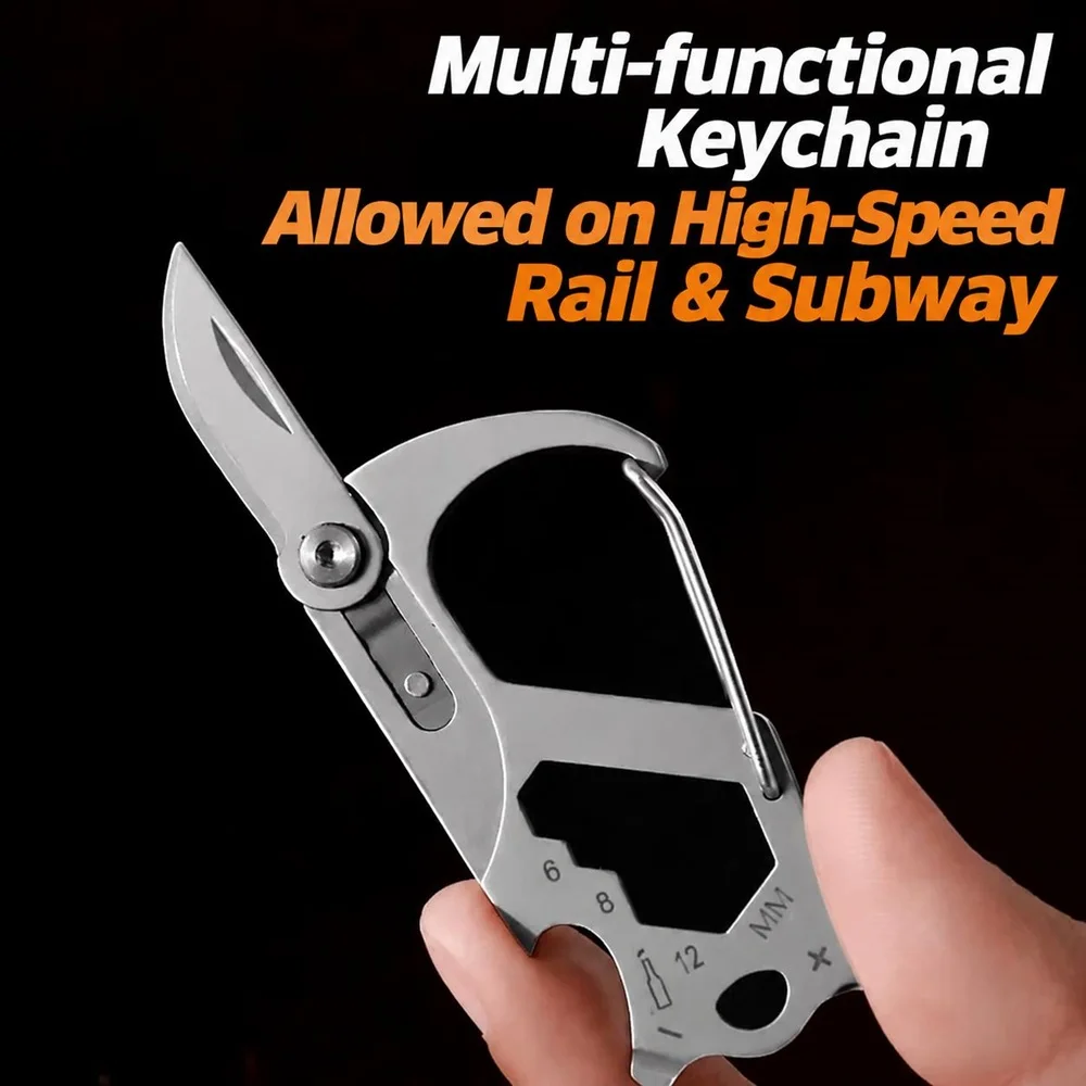 Foldable key and knife express delivery unpacking tool outdoor home mini creative EDC tool hiking buckle pocket knife