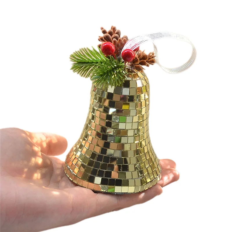 Weihnachtsglocke Dekoration Weihnachtsbaum Anhänger Weihnachten Mosaik Spiegel Glocke Anhänger Home Weihnachtsdekoration-AC08