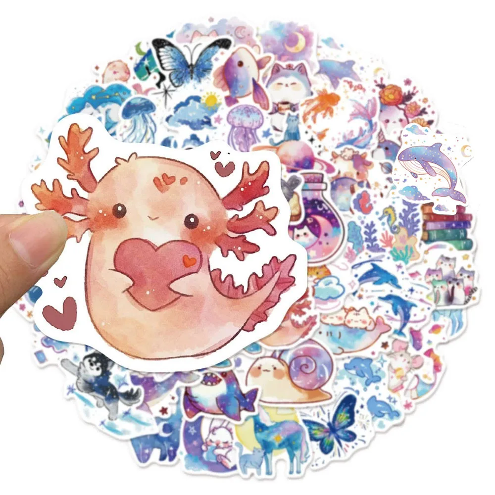 

10/30/50pcs Starry Sky Animal Cartoon Stickers Aesthetic DIY Stationery Phone Luggage Car Waterproof Cute Graffiti Sticker Packs