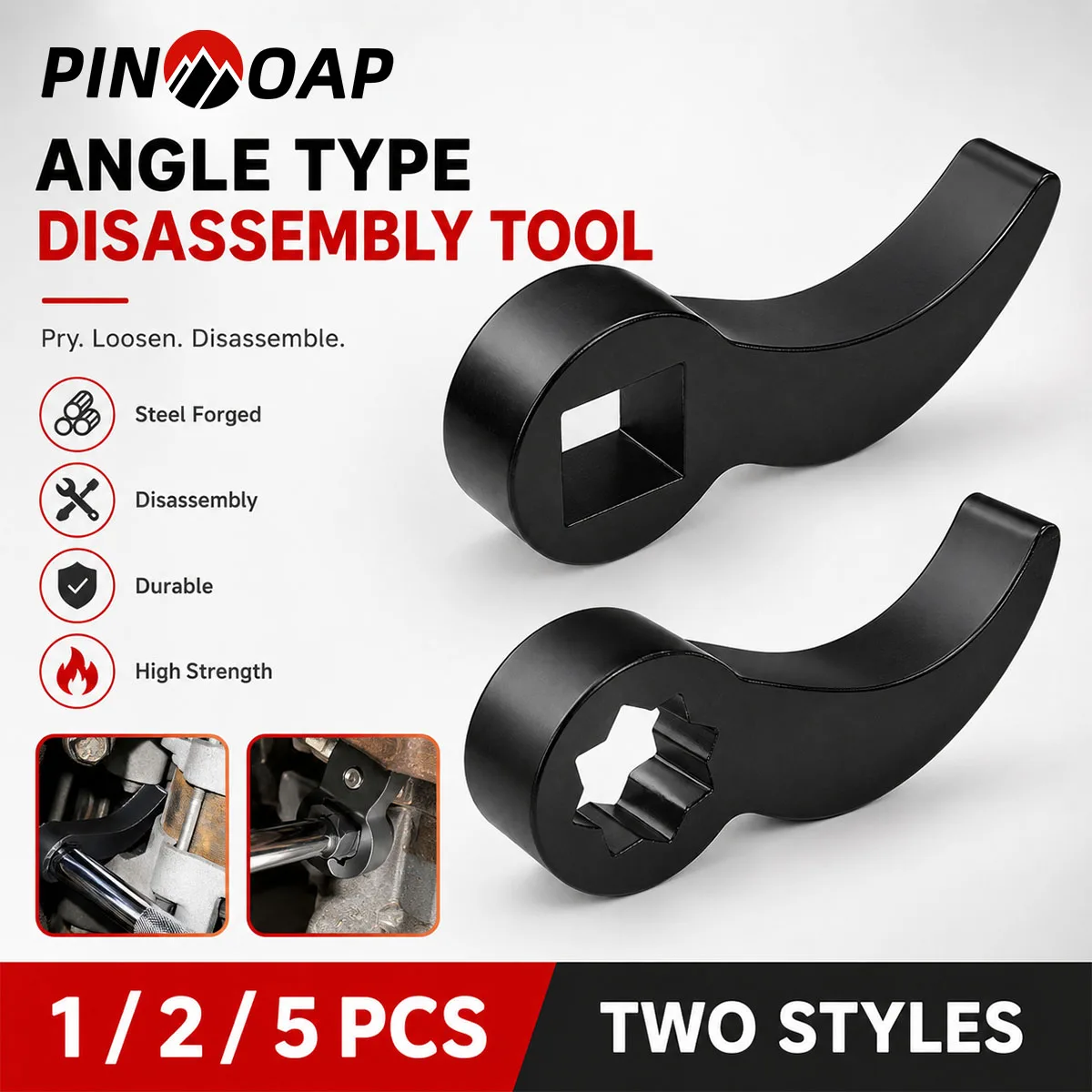 PINMOAP 1/2/5PCS Spanner Hook Wrench Heavy Duty Crescent Nut Removal Tool For Motorcycle Bicycle Car Garage Service Accessories