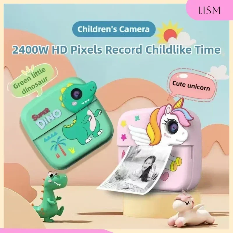 

LISM Instant Print Camera Thermal Print DIY Photograph 32MP 1080P Digital Camera Video Toys Kids HD Educational Camera Toys