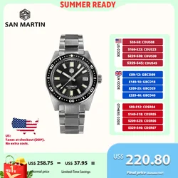 San Martin 62mas V4 41mm Diver Watch Sapphire Applied Logo NH35 Automatic Mechanical Watches Bracelet Date 20Bar Lume SN0007