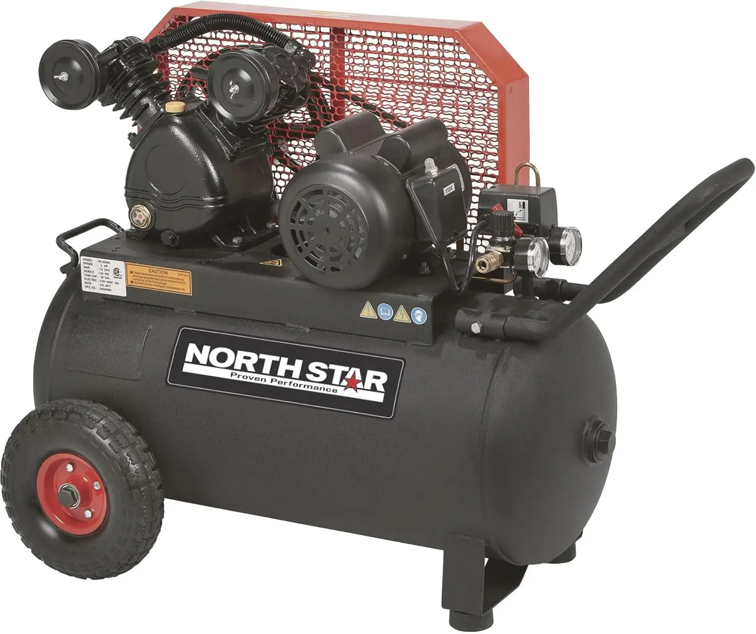 

Single-Stage Portable Electric Air Compressor - 2 HP, 20-Gallon Horizontal, 5.0 CFM