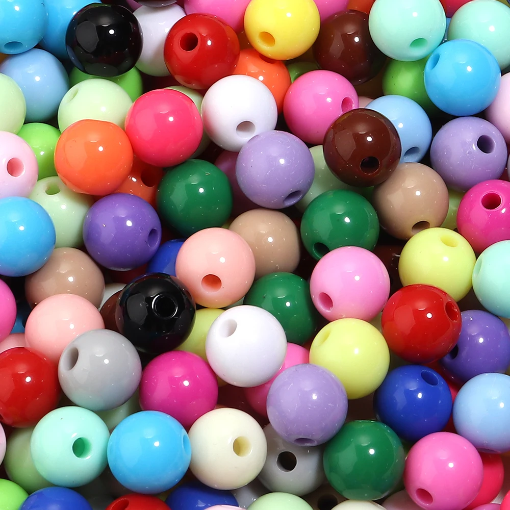 6/8/10/12/14/16/18/20mm Kleur Acryl Ronde Kralen Bal Losse Spacer Kralen Voor Sieraden Maken DIY Armband Ketting Accessoires - afbeelding 2