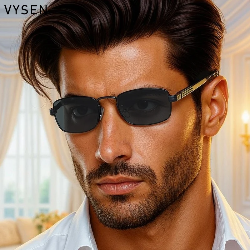 إطار صغير مربع فاسق النظارات الشمسية الرجال 2025 العلامة التجارية الفاخرة خمر مستطيل مكبرة للذكور في الهواء الطلق القيادة نظارات UV400 الظل #1