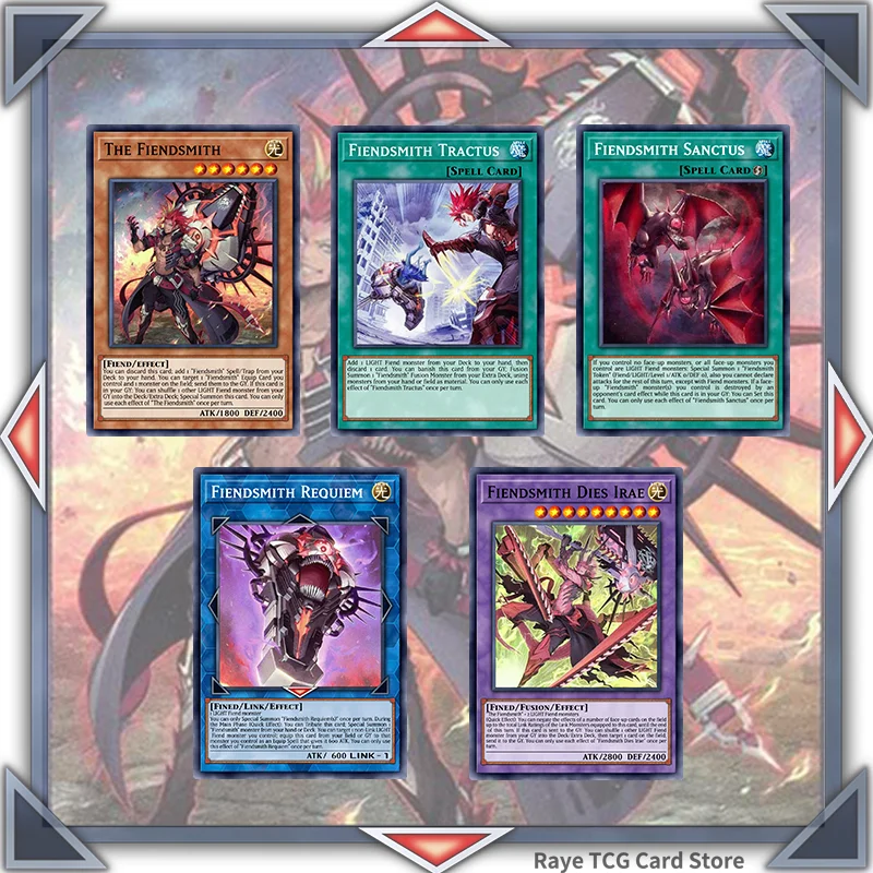 16 szt. Karty Yugioh The Fiendsmith Powszechne komponenty DIY Karty do gry Karta do gry Nieoryginalne INFO NIEGRANICZNE ZAKAZANE