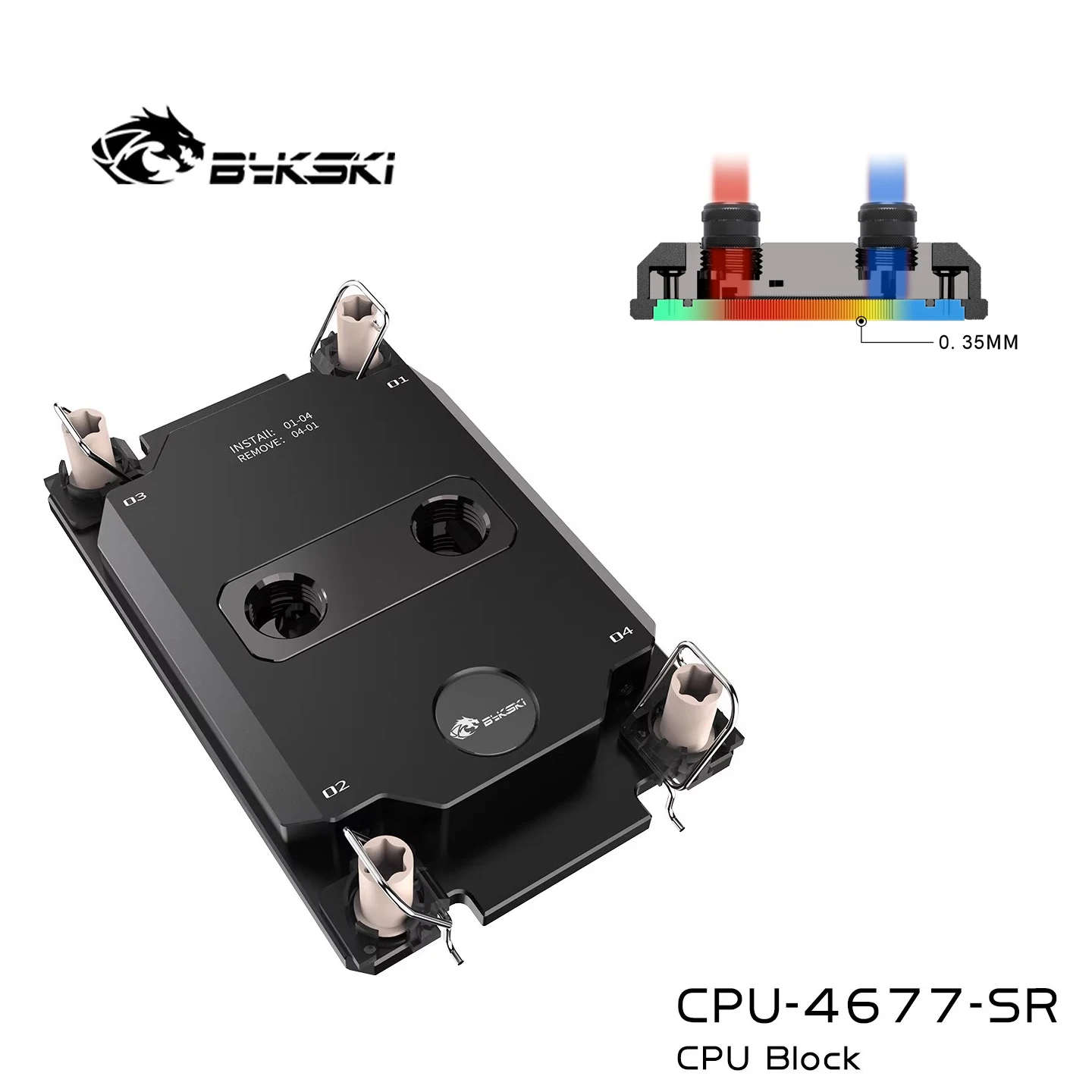 

Использование водяного блока процессора Bykski для сервера INTEL LGA4677 AI Cloud Computing, жидкостное охлаждение, цельнометаллический процессор-4677-SR