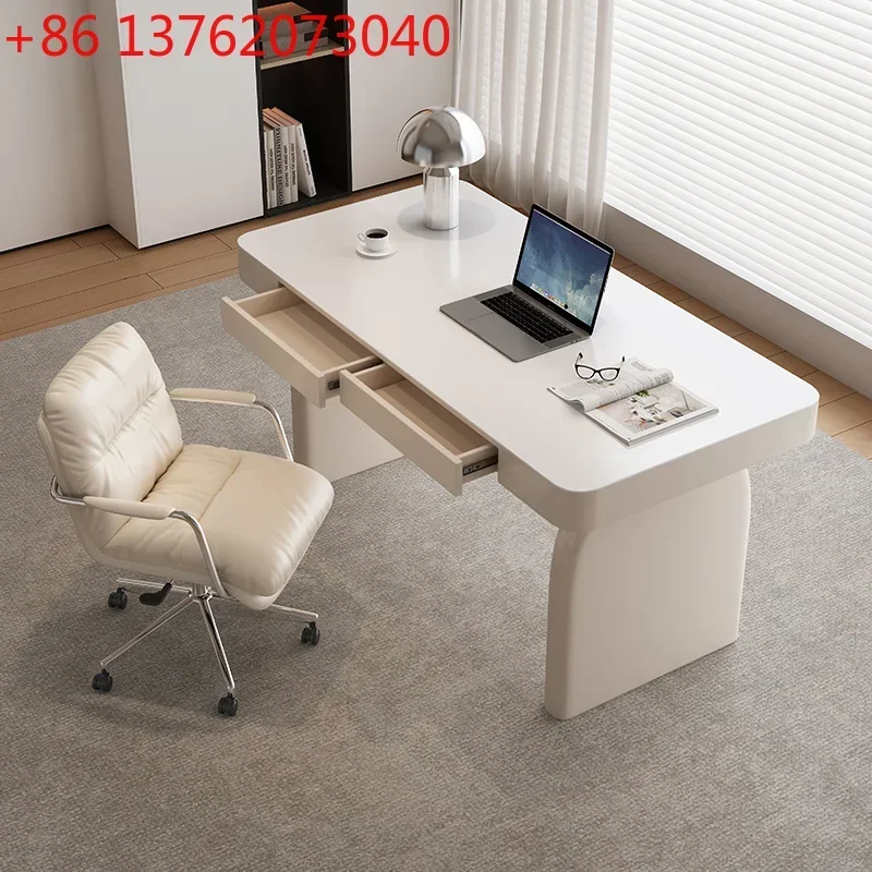 E French Cream Modern Vanity Table Simple Luxury White Makeup Desk Dresser Drawers Integrated Penteadeira Furniture Home