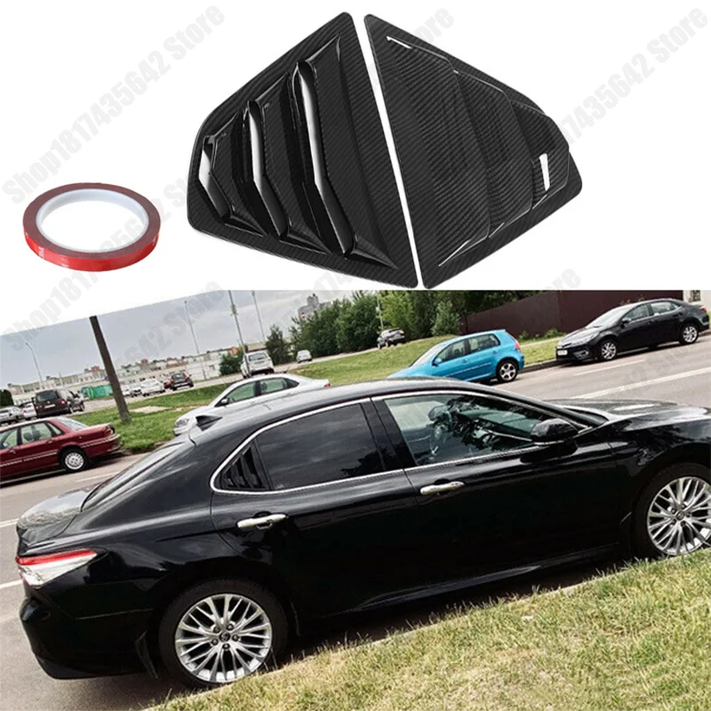 

For Toyota Camry 2018-2022 Sedan Side Window Louvers Rear Quarter Vent Scoop Cover Trim Carbon Fiber Look Matte Black Decoration