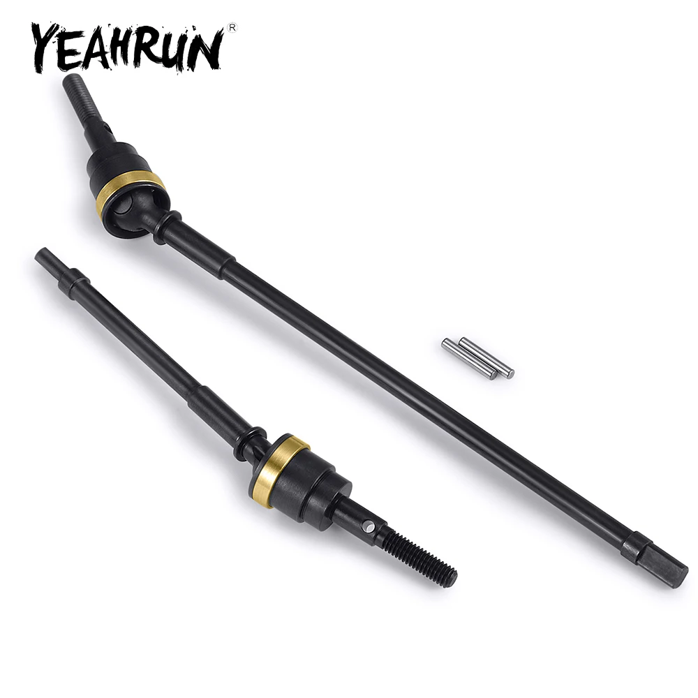 YEAHRUN 2Pcs HD Steel Front Axle CVD Drive Shafts for Axial Wraith 90018 1/10 RC Crawler Car Model Upgrade Parts