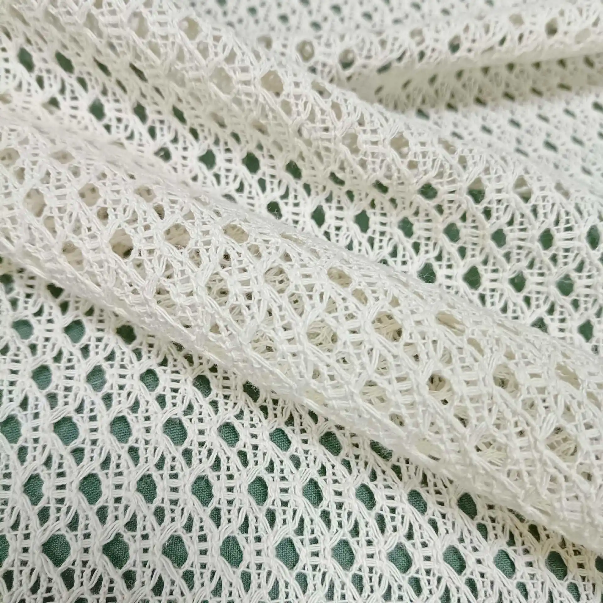 Hollow Knitted Fabric Crocheted Cotton Fabric Hollow Out Lace Fabric