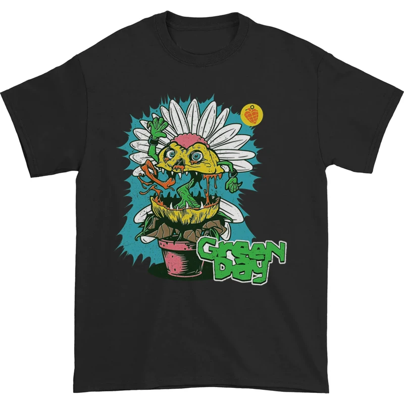 

2025 Summer Green Day Band Illustrated Fun Music Album Men's T-shirt Pure Cotton Loose Men's and Women's Short Sleeve T-shirt