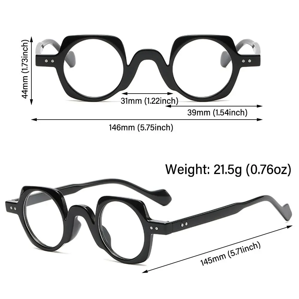 Round Square Frame Blue Light Blocking Glasses Japanese Style Unisex Non-Prescription Glasses Eyeglasses Frame