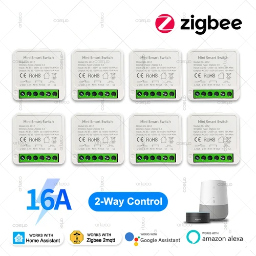 ZigBee 3,0 Mini interruptor inteligente DIY módulo de automatización 16A soporte de relé Control de vía aplicación remota Control Zigbee Geteway requerido