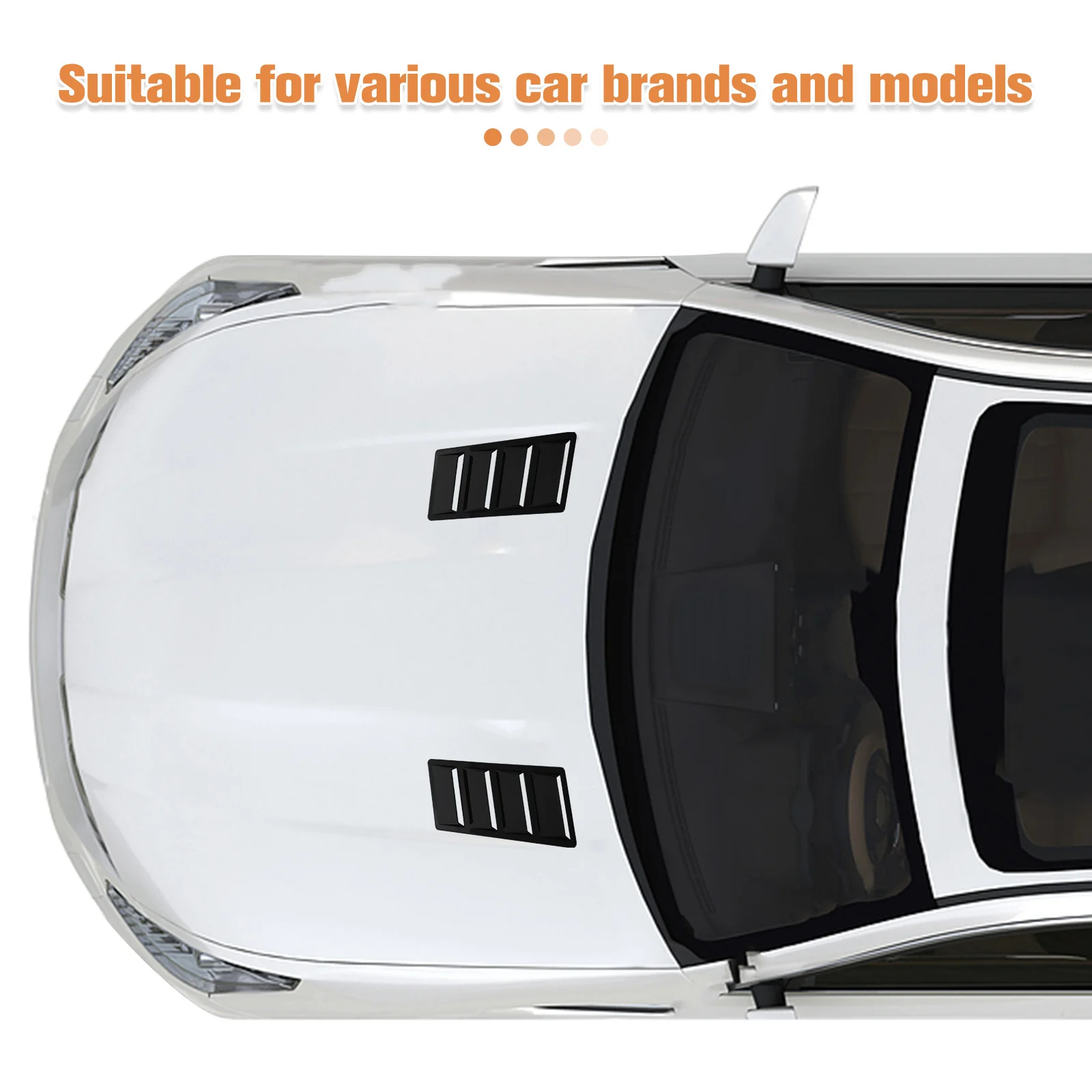 2 قطعة غطاء السيارة العالمي تنفيس الهواء ABS هود مغرفة غطاء الكسوة السيارات الخارجي كمية ديكور سيارة بونيه تنفيس الملحقات #5